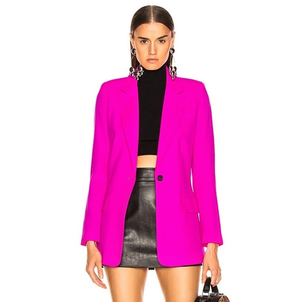 Smythe Neon Pink Tailored Wool Blazer Jacket
